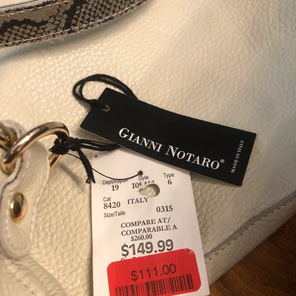 Gianni Notaro White Purse (made in Italy) - Picture 3 of 3